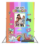 Painel Vazado Retangular Interativo + Estrutura Metálica Dia das crianças